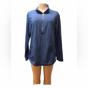 Lilly Pulitzer Skipper Popover Solid Navy Blue Pullover
